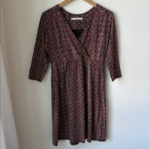 Peruvian Connection Margaux Surplice A Line Dress Pima Cotton Modal Blend Size M